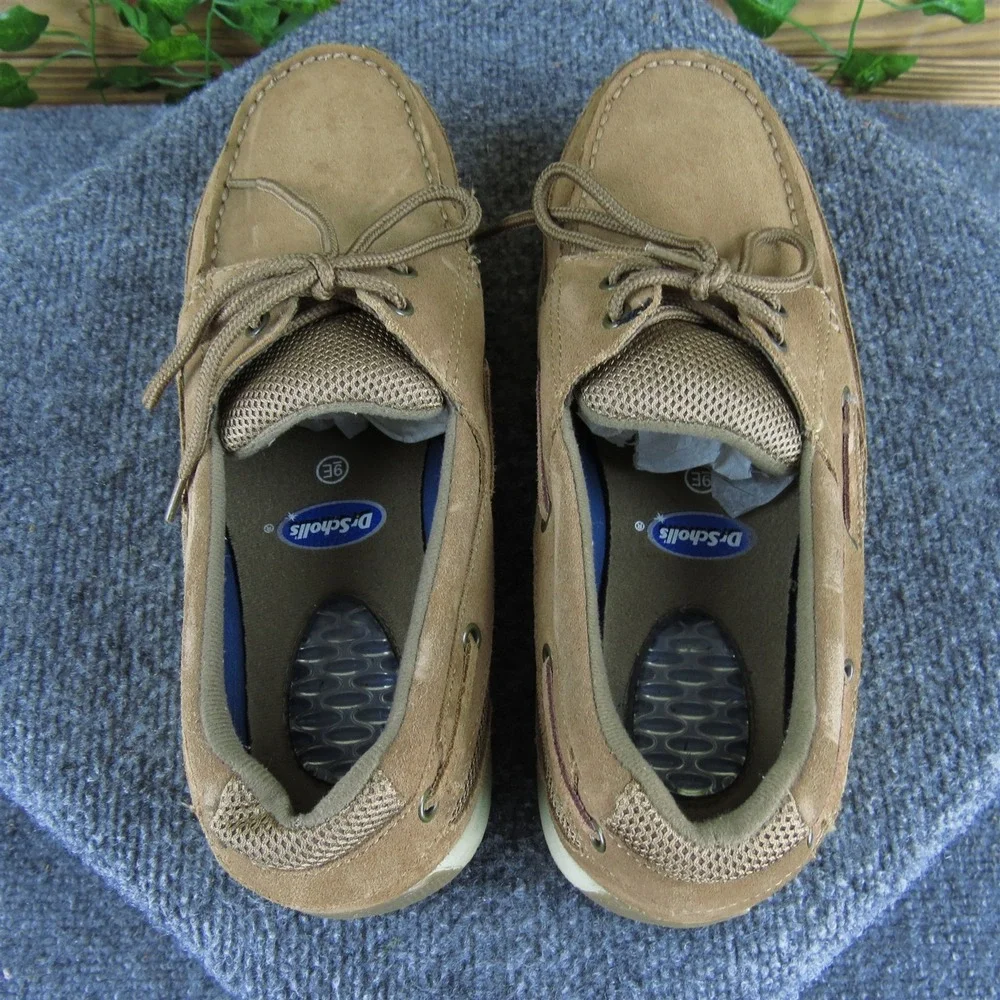 Dr. Scholl's Men Sea Breeze Boat Shoe Brown Leather Size 9 Wide Gently Used 2025